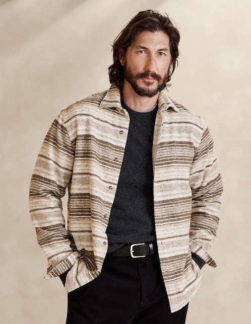 Camisa casual de algodón manga larga para hombre