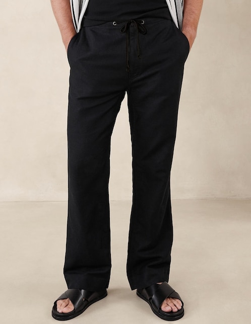 Pantalón straight de lino para hombre