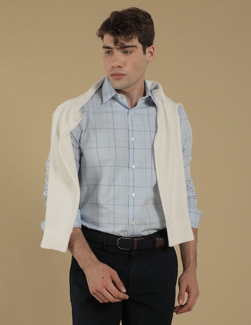 Camisa Business casual de algodón manga larga para hombre