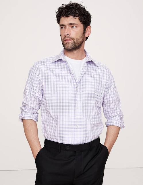 Camisa de vestir de algodón manga larga para hombre 1