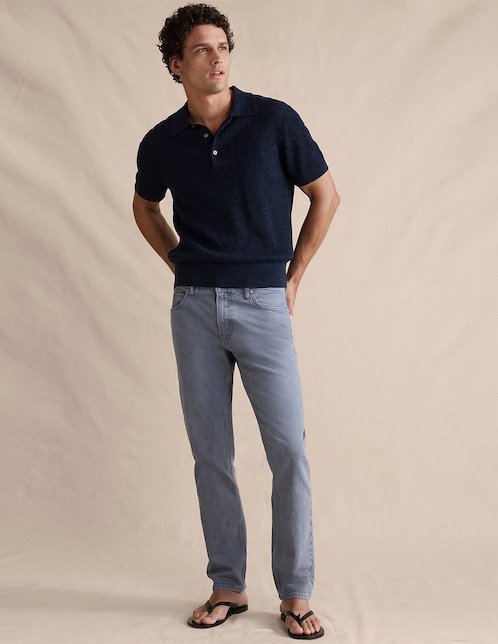 Jeans slim lavado claro para hombre