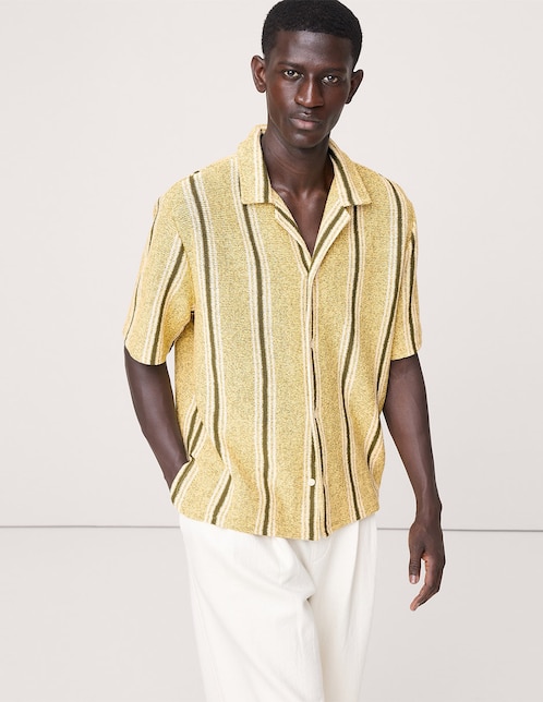 CAMISA BANANA 865283 REG, CH, AMARILLO
