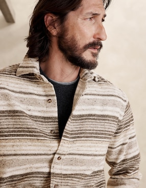 Camisa casual de algodón manga larga para hombre