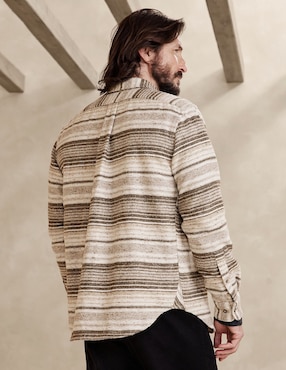Camisa casual de algodón manga larga para hombre