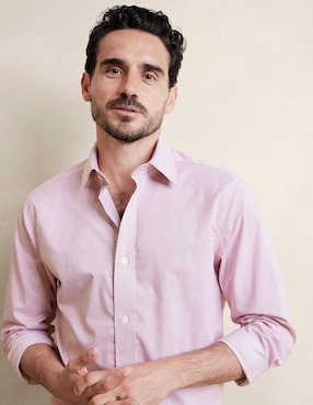 Camisa de vestir de algodón manga larga para hombre