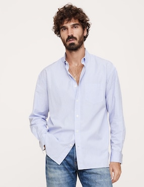 Camisa Busisnes Casual De Algodón Manga Larga Para Hombre