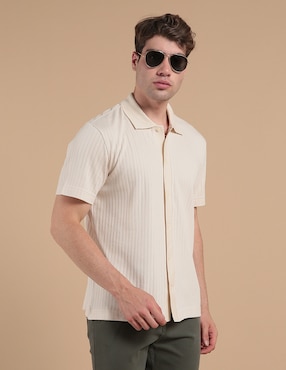 Camisa Casual De Algodón Manga Corta Para Hombre