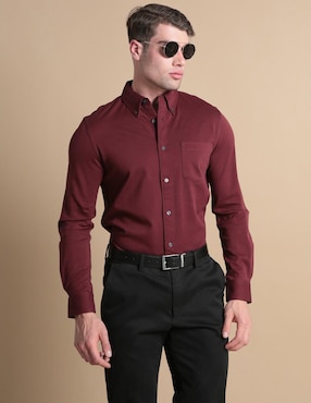 Camisa Casual De Algodón Manga Larga Para Hombre