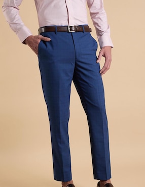 Pantalón de vestir slim de algodón para hombre
