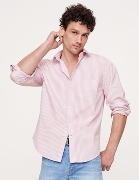 Camisa casual de algodón manga larga para hombre
