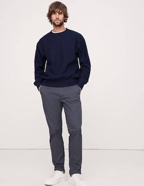 Pantalón chino recto de algodón para hombre