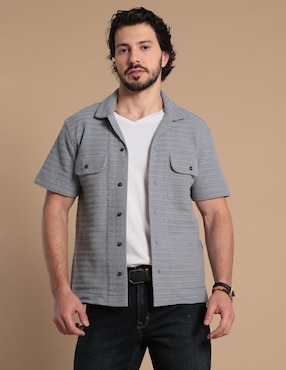Sobrecamisa casual Banana Republic de algodón manga corta para hombre