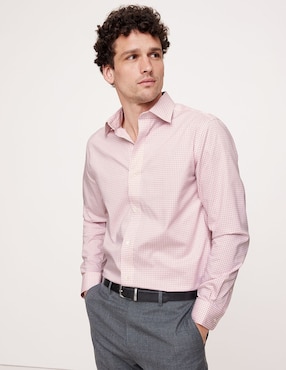 Camisa business casual de algodón manga larga para hombre