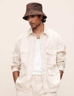 The White Lotus Chamarra casual Banana Republic con bolsillos para hombre