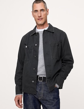 Sobrecamisa casual de algodón manga larga para hombre