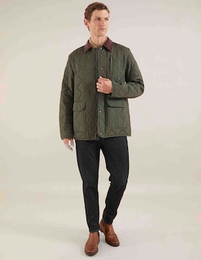 Chamarra capitonada con bolsillos para hombre