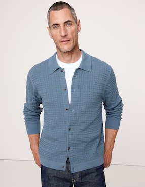 Suéter cuello camisero para hombre