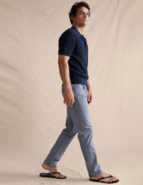 Jeans slim lavado claro para hombre