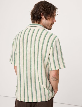 Camisa casual de algodón manga corta para hombre