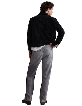 Jeans straight lavado deslavado para hombre