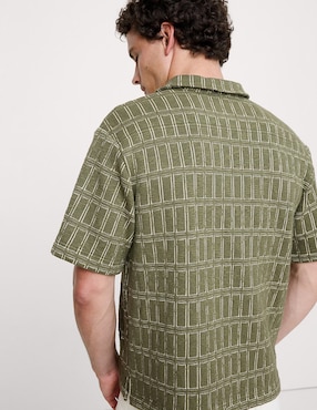 Camisa casual de algodón manga corta para hombre