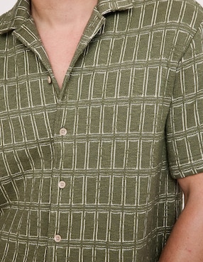Camisa casual de algodón manga corta para hombre