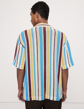 Camisa casual de algodón manga corta para hombre