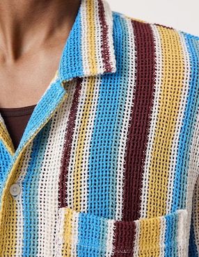 Camisa casual de algodón manga corta para hombre