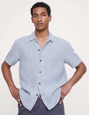 Imagen de producto Camisa casual de algodón manga corta para hombre