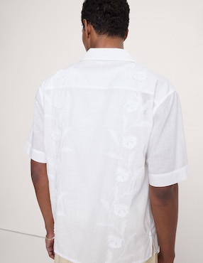 Camisa casual de algodón manga corta para hombre