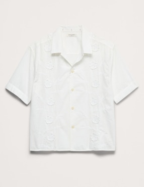 Camisa casual de algodón manga corta para hombre