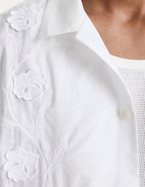 Camisa casual de algodón manga corta para hombre