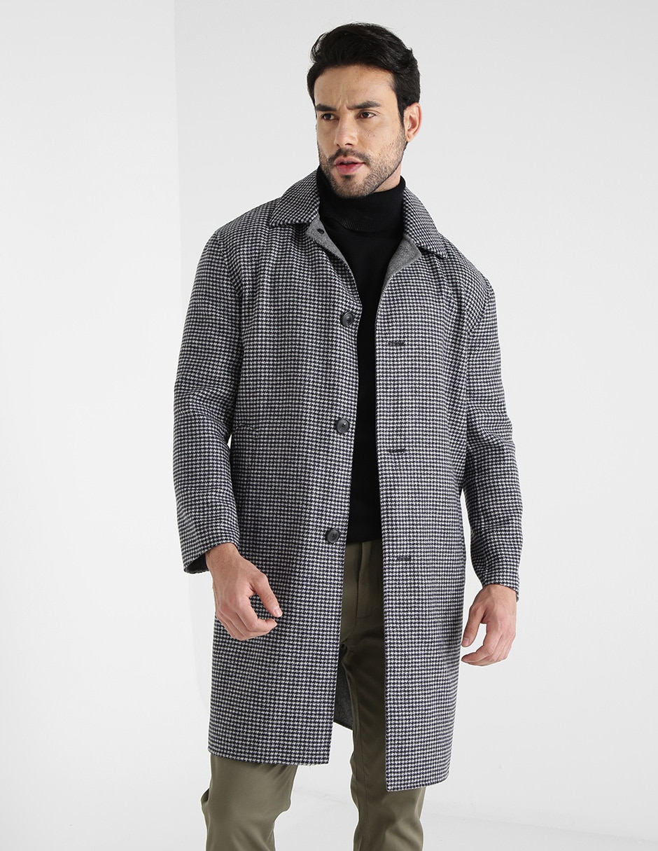 Abrigo de lana con bolsillos para hombre 