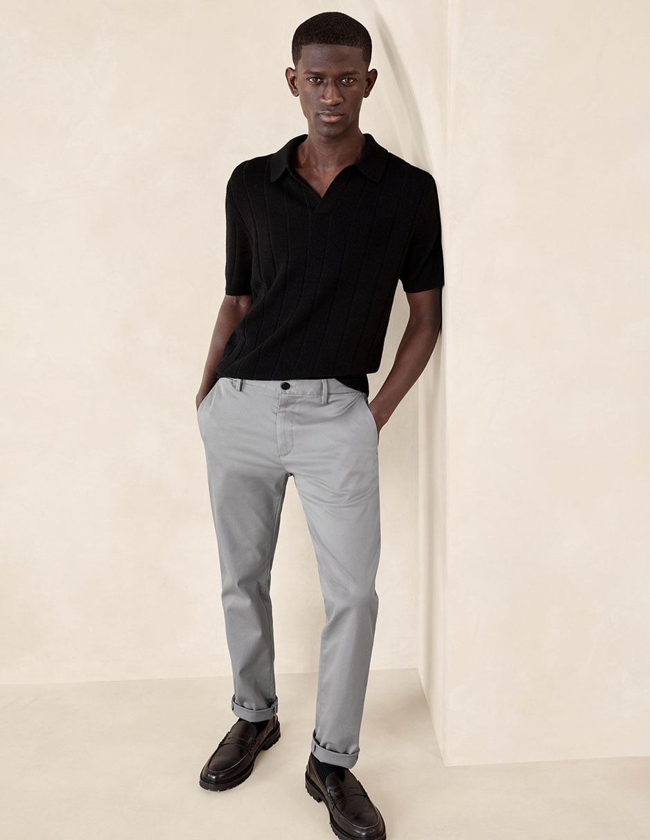 Pantalón chino skinny de algodón para hombre 2