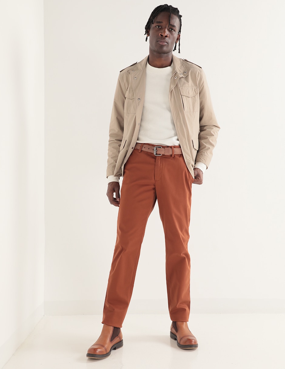Pantalón chino slim de algodón para hombre