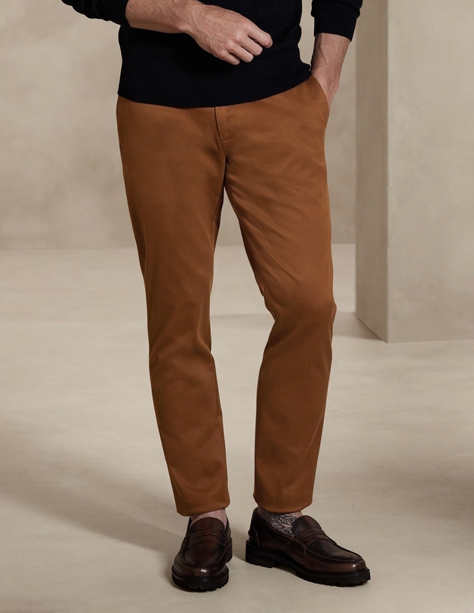 Pantalón chino skinny de algodón para hombre