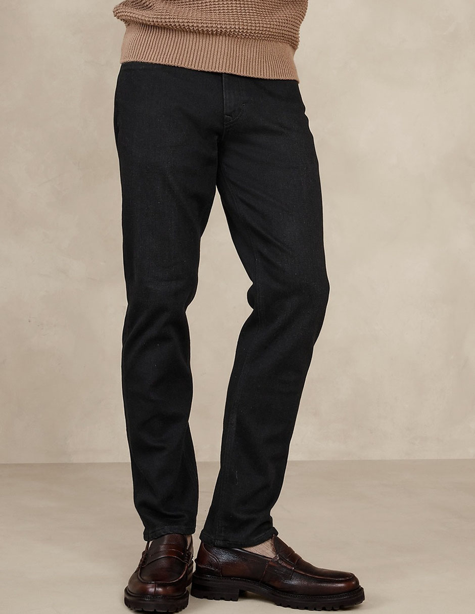 Jeans straight lavado obscuro para hombre