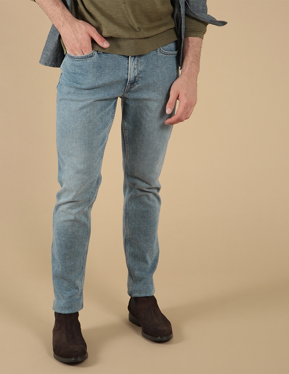 Jeans slim deslavado para hombre