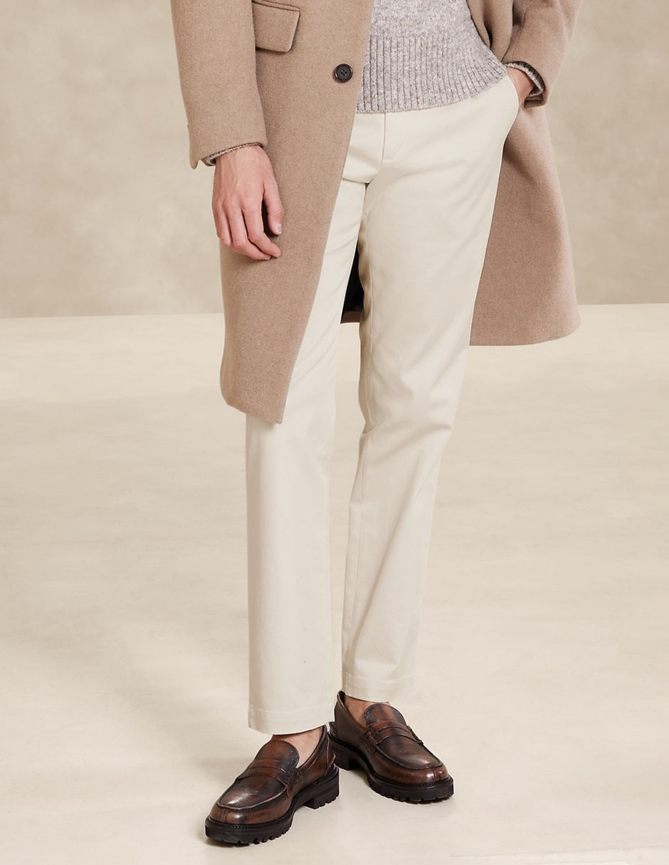 Pantalón chino slim de algodón para hombre