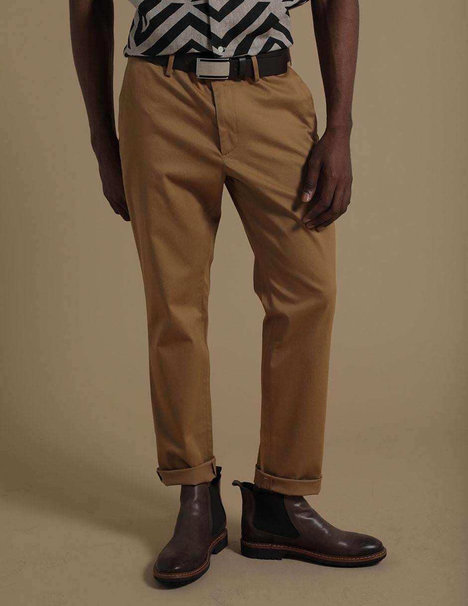 Pantalón chino slim de algodón para hombre