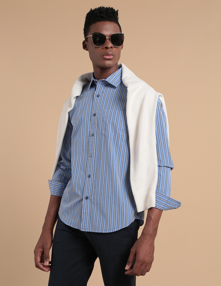 Camisa de vestir de algodon manga larga para hombre Banana Republic