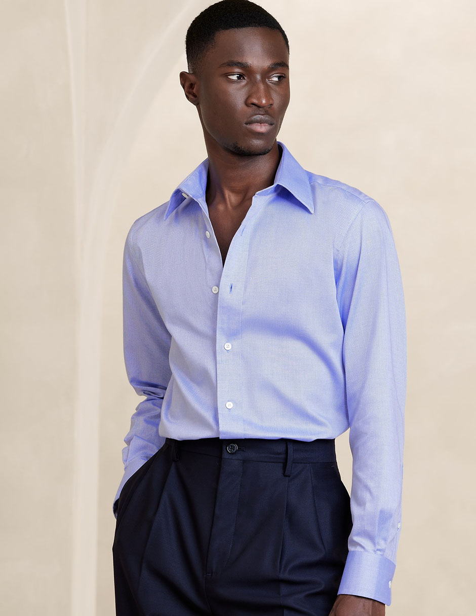 Camisa business casual de algodón manga larga para hombre Camisa business casual de algodón manga larga para hombre