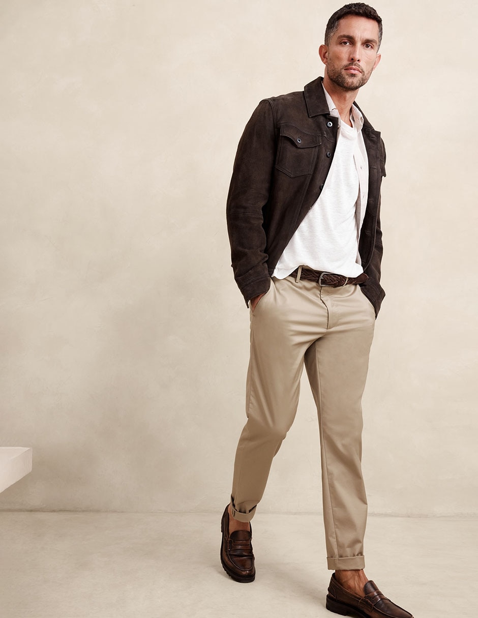 Pantalón business casual slim de algodón para hombre
