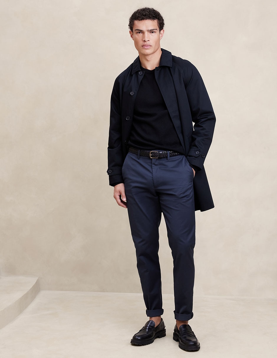 Pantalón business casual slim de algodón para hombre 6