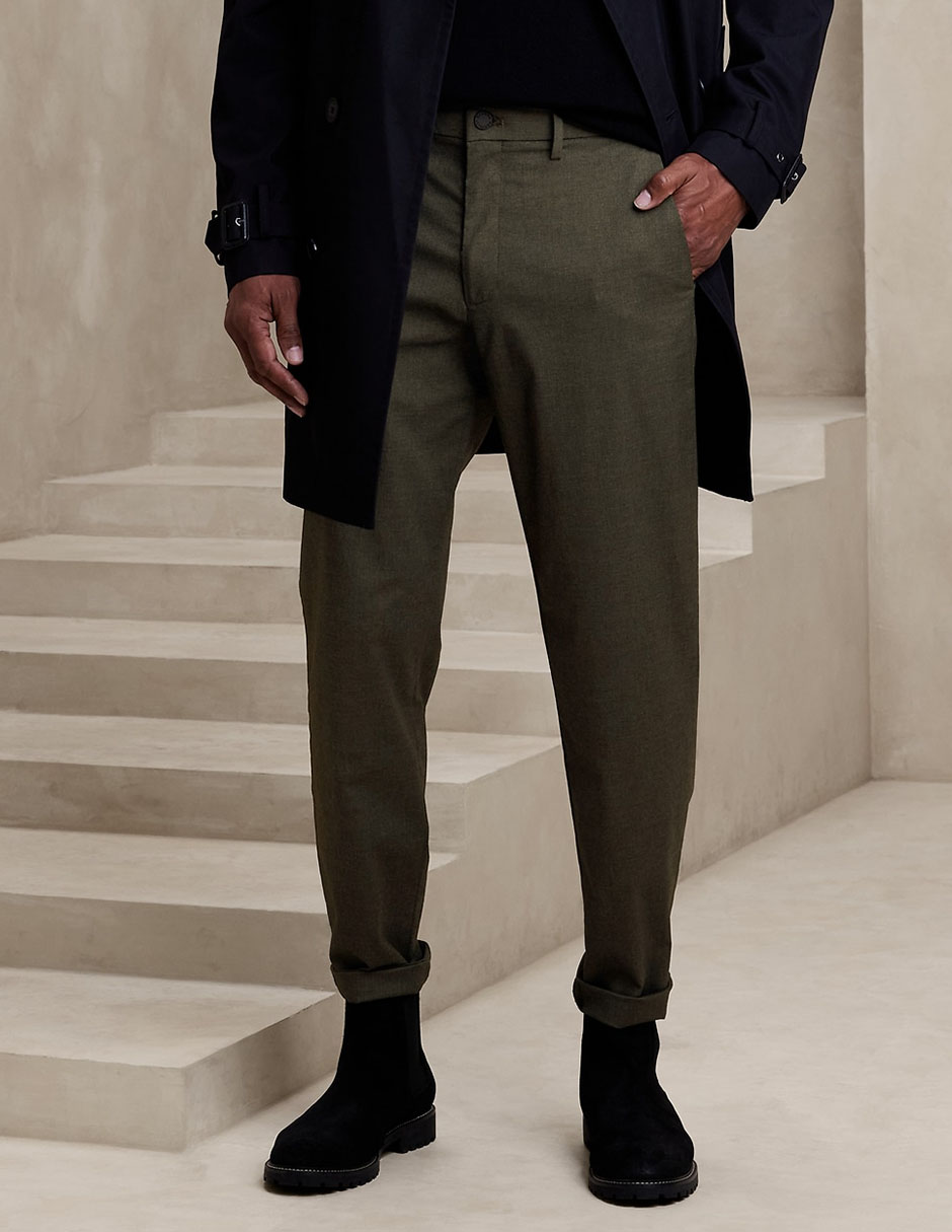 Pantalón business casual slim de algodón para hombre