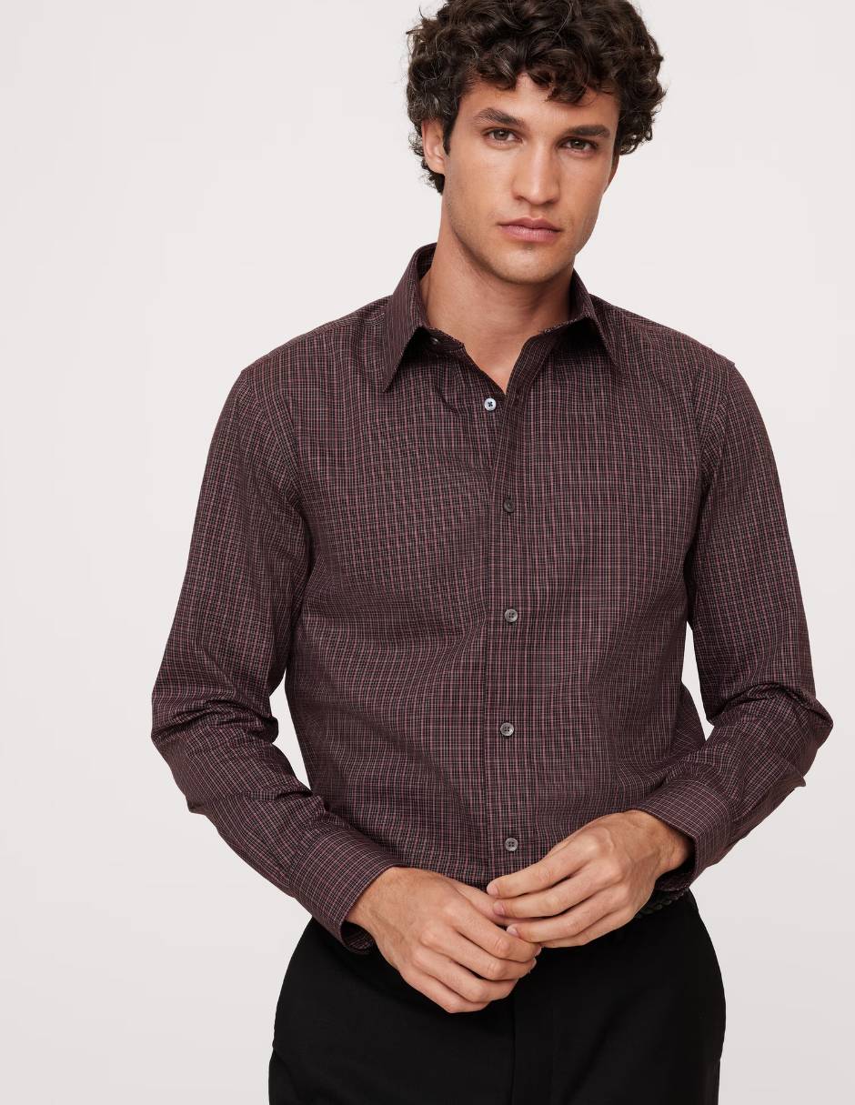 Camisa casual de algodón manga larga para hombre Camisa casual de algodón manga larga para hombre
