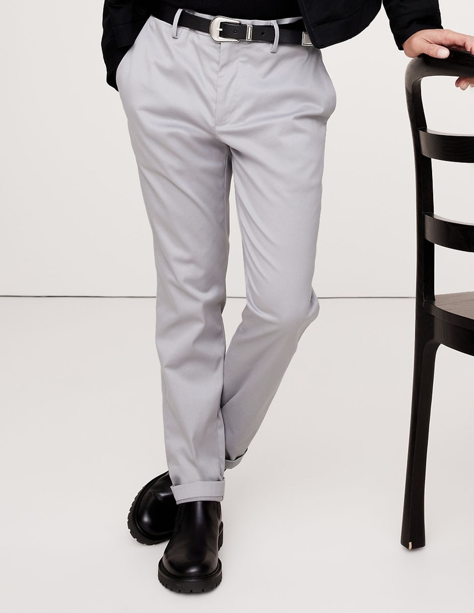 Pantalón chino slim de algodón para hombre