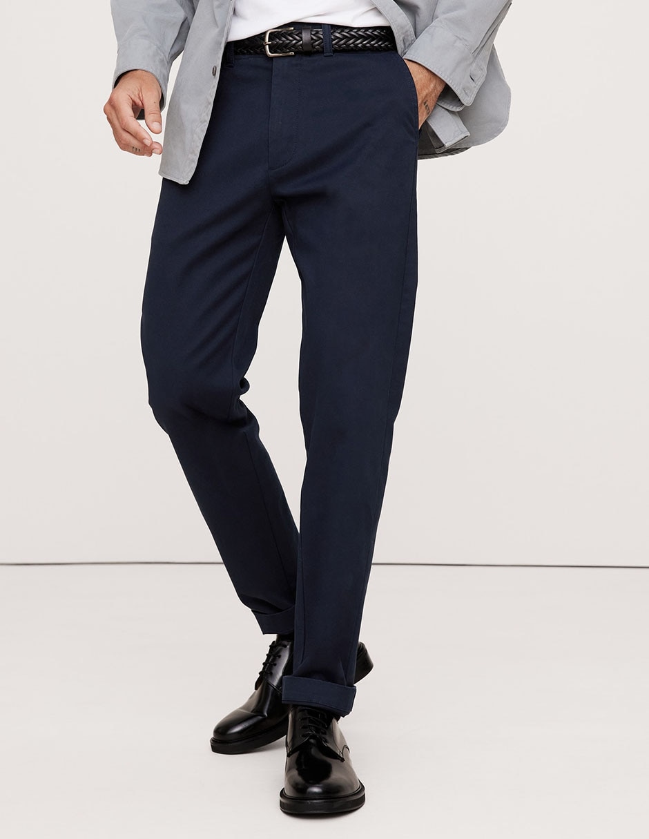 Pantalón slim de algodón para hombre