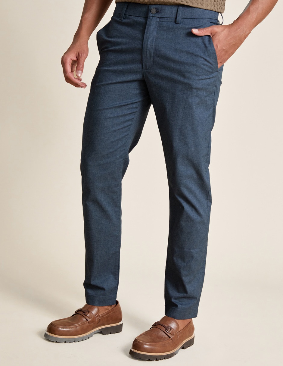 Pantalón business casual slim de algodón para hombre