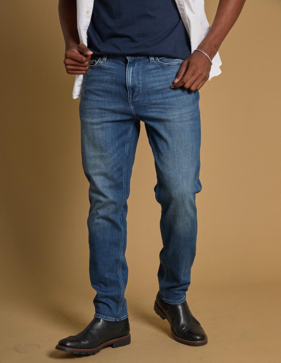 Jeans slim deslavado para hombre
